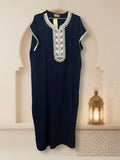 Djellaba bleu marine