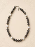 Collier Marbre et Mousse  -44à46cm