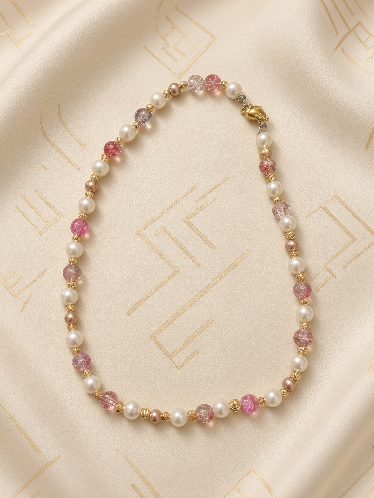 Collier Rose au sucre - 40cm