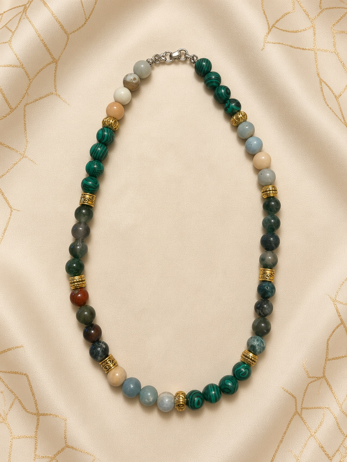 Collier Rivière Émeraude -45à49 cm